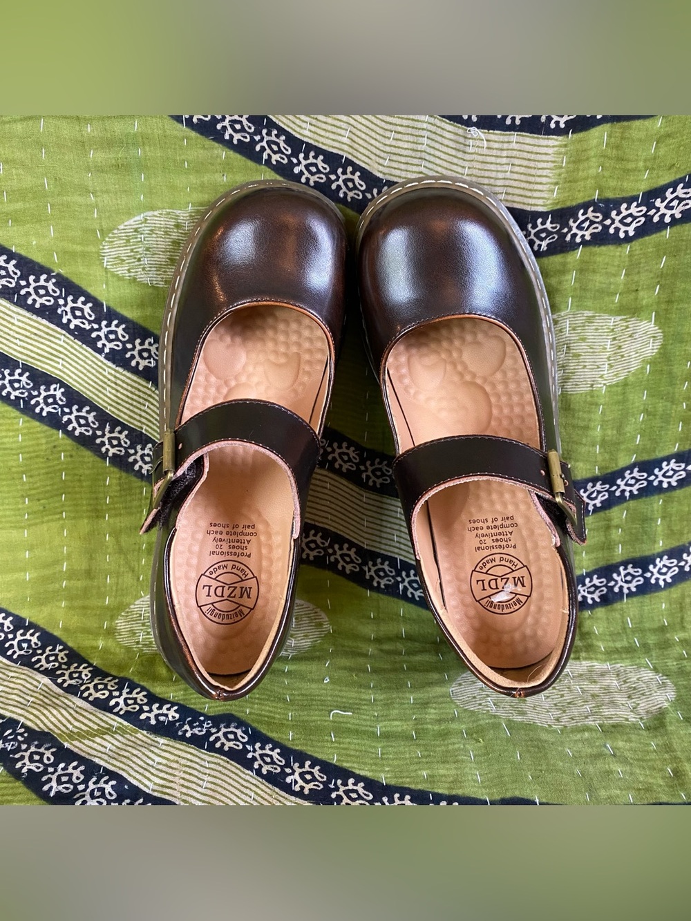 Meizudongli Brown Leather Mary Jane Chunky Platform Shoes 8/8.5 Y2K Revival - Picture 9 of 15